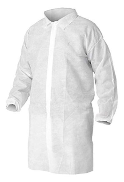 Emerald White Polypropylene Lab Coats w/ No Pockets